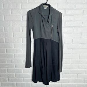 Prairie Underground Gray Dress Organic Cotton Wrap Zipper size XS